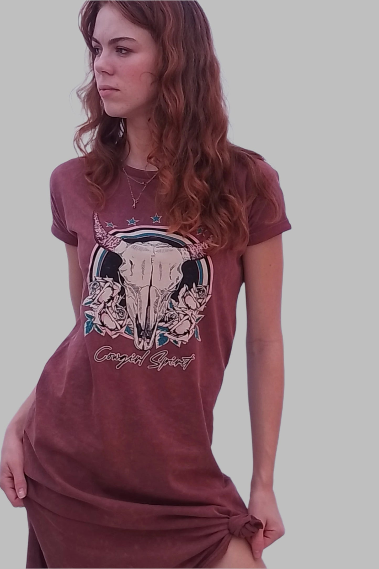 Cowgirl Spirit t-shirt dress Copper