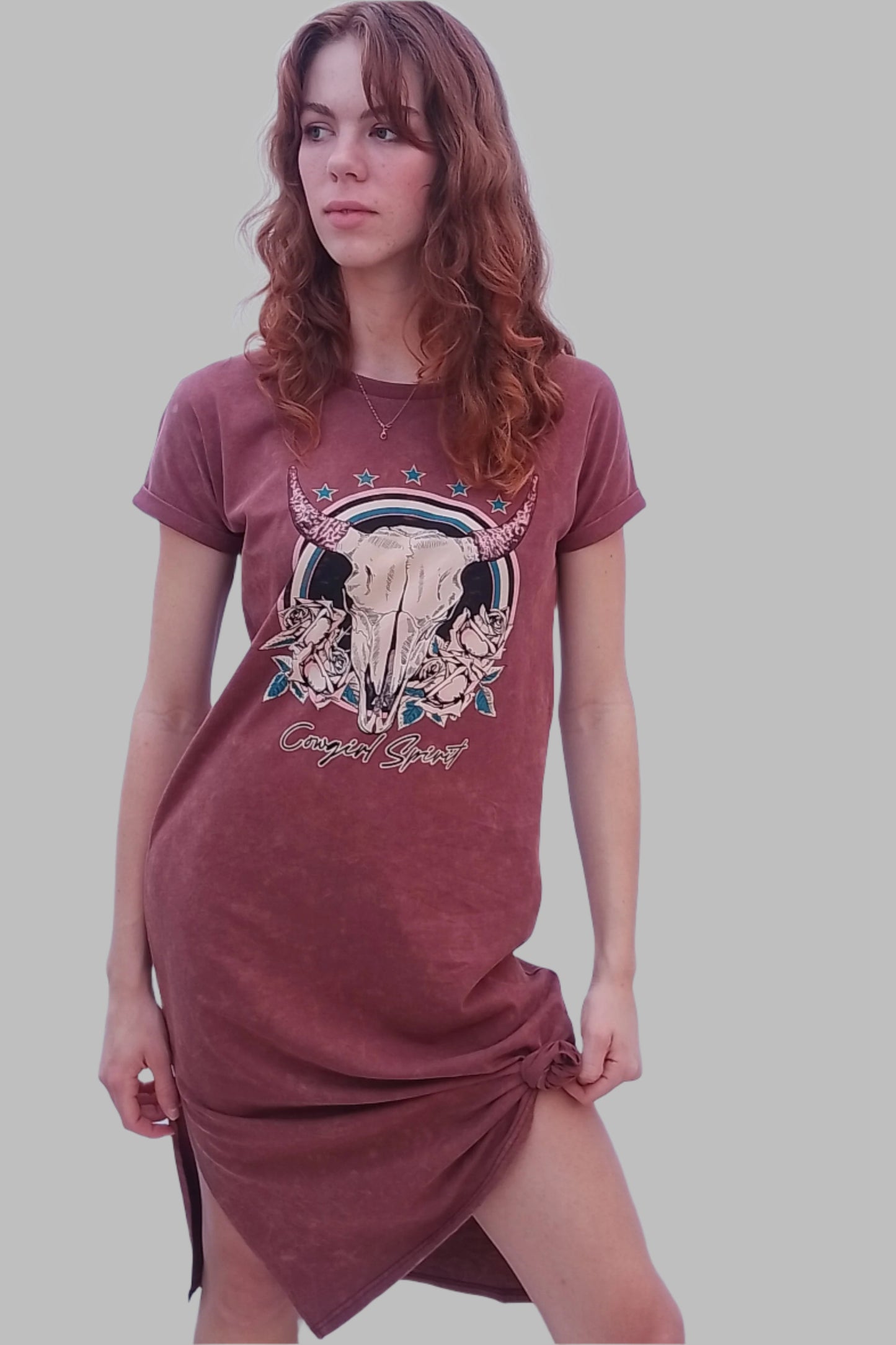 Cowgirl Spirit t-shirt dress Copper
