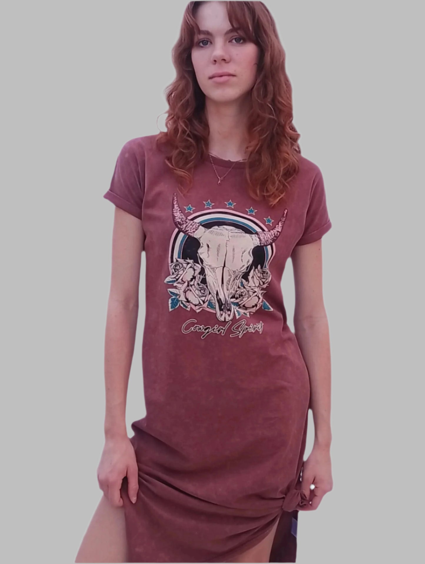 Cowgirl Spirit t-shirt dress Copper