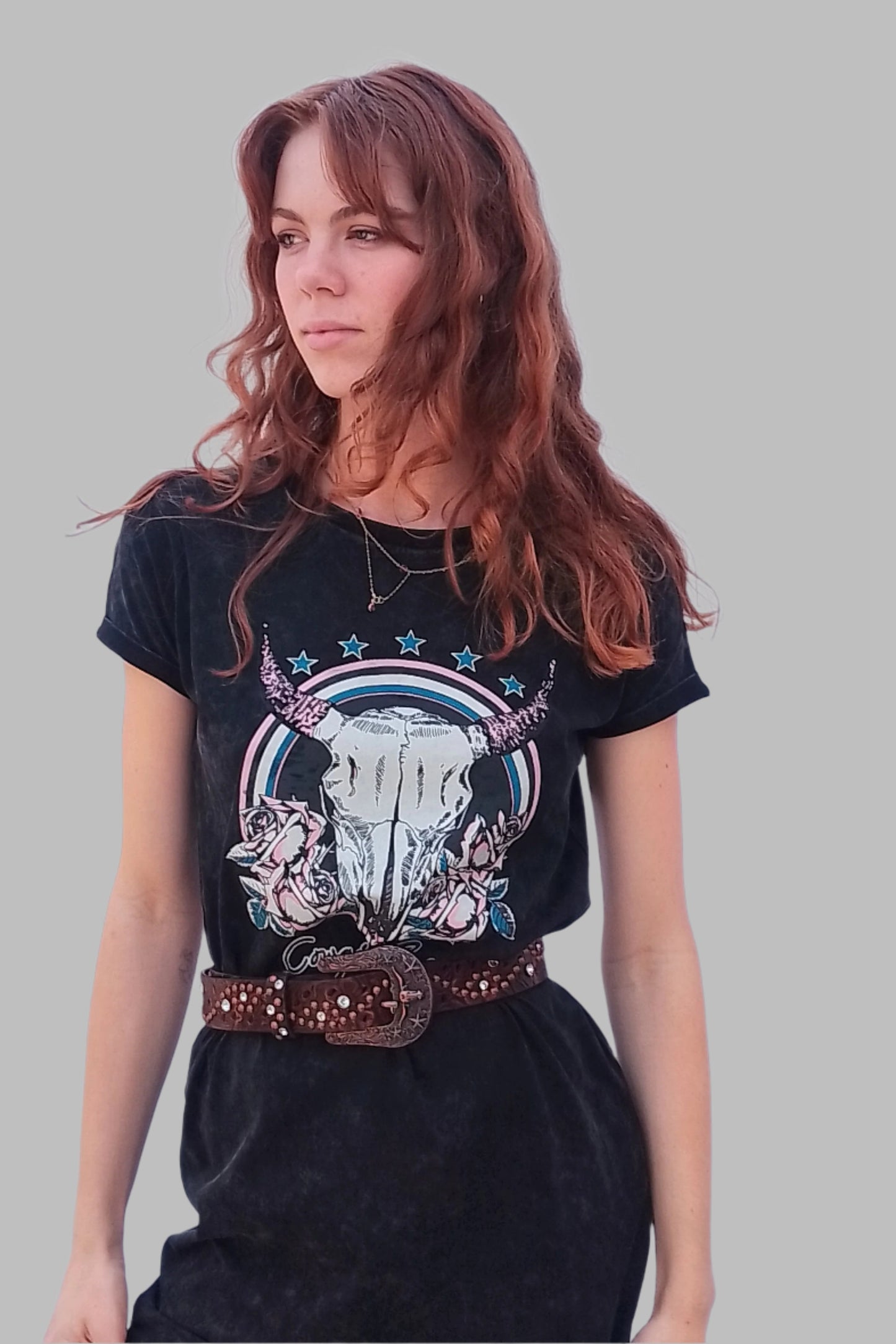 Cowgirl Spirit t-shirt dress black