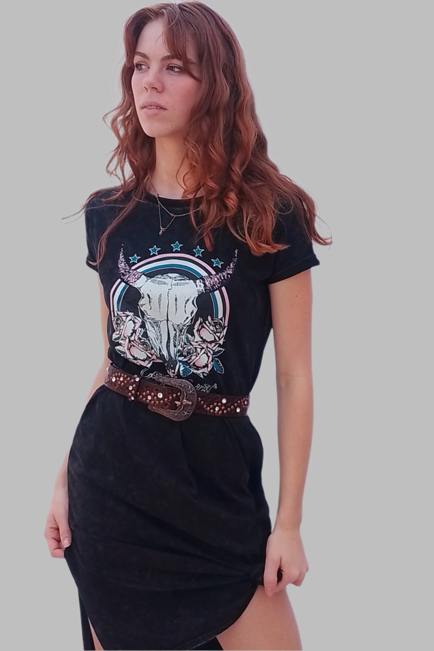 Cowgirl Spirit t-shirt dress black