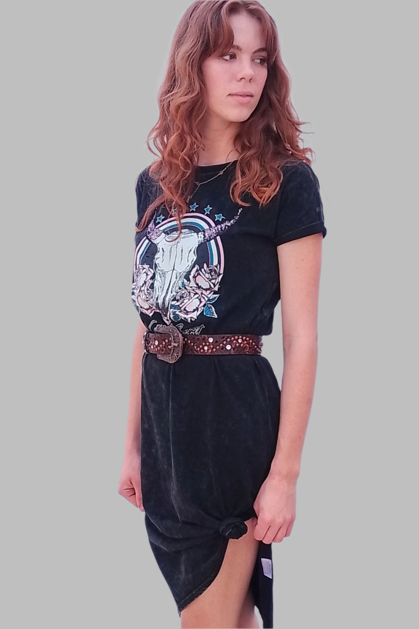 Cowgirl Spirit t-shirt dress black