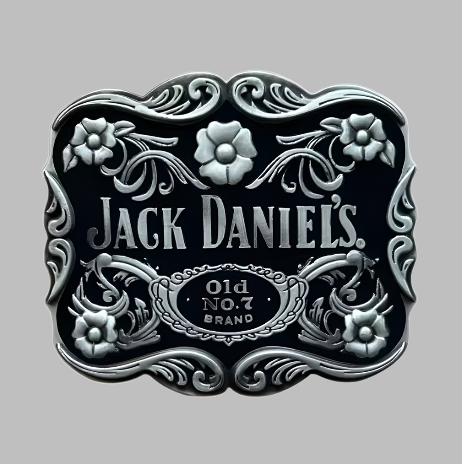 Buckle Jack Daniels rectangle (black)