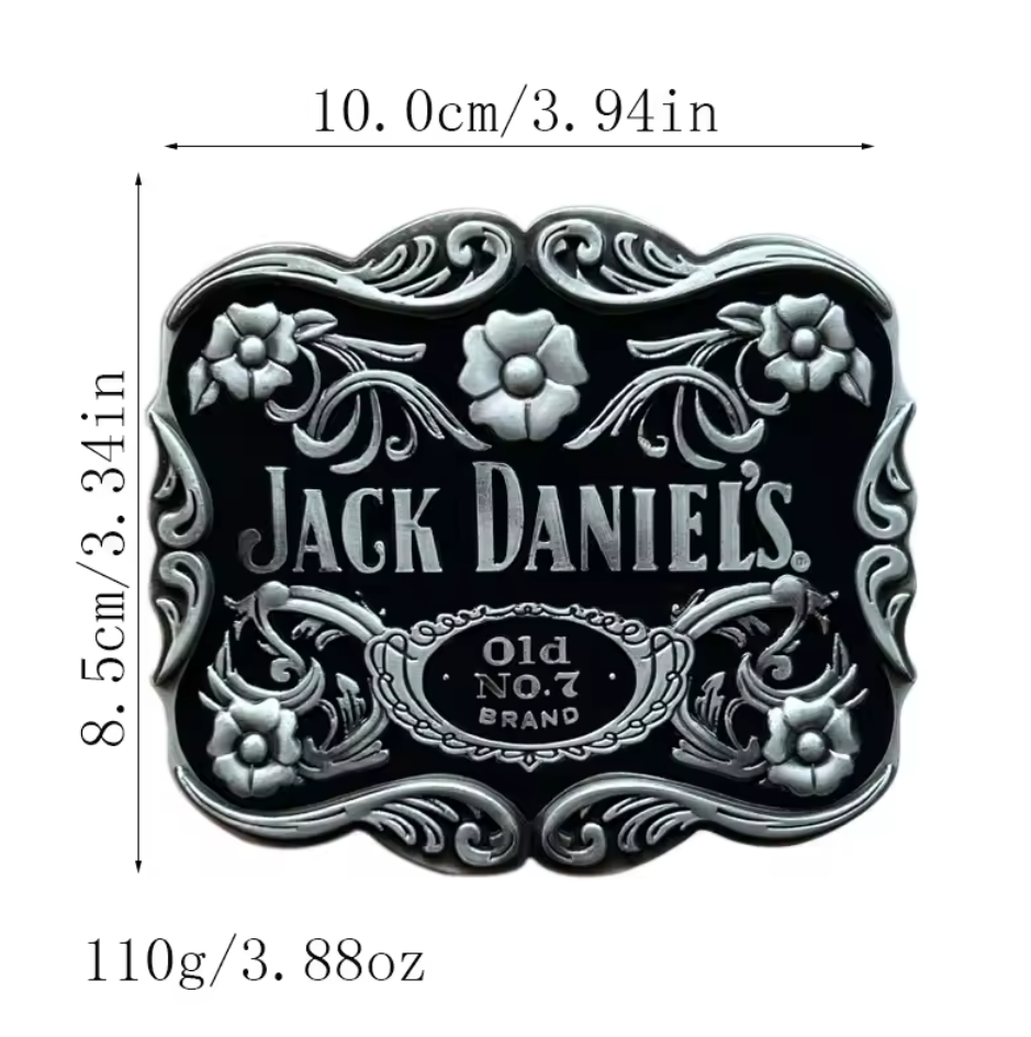 Buckle Jack Daniels rectangle (black)