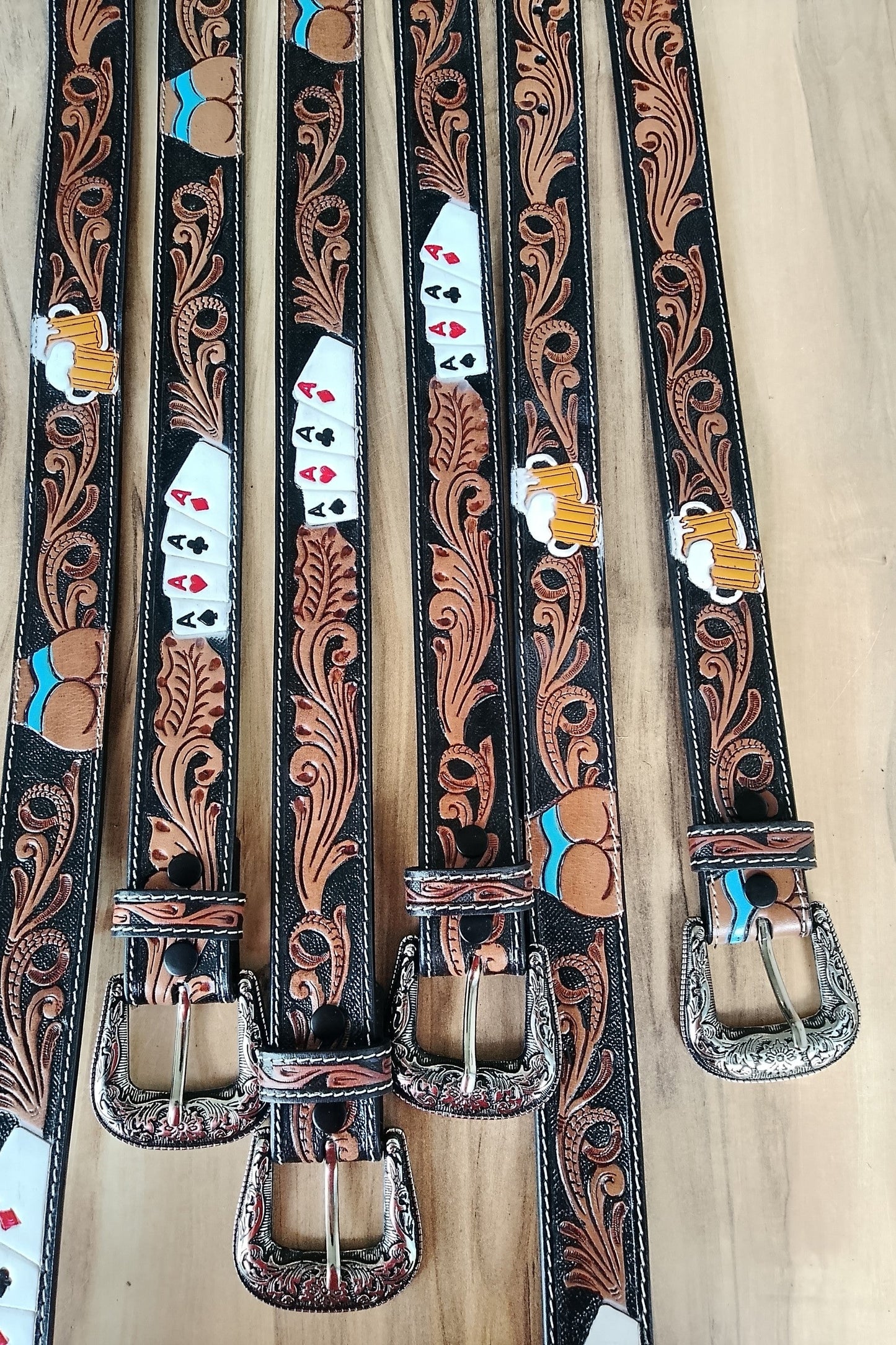 Belt Cards and beers (dark background)
