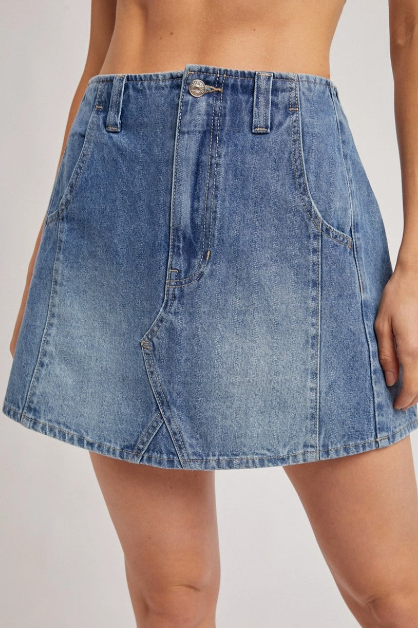 Denim Skirt with A-line silhouette