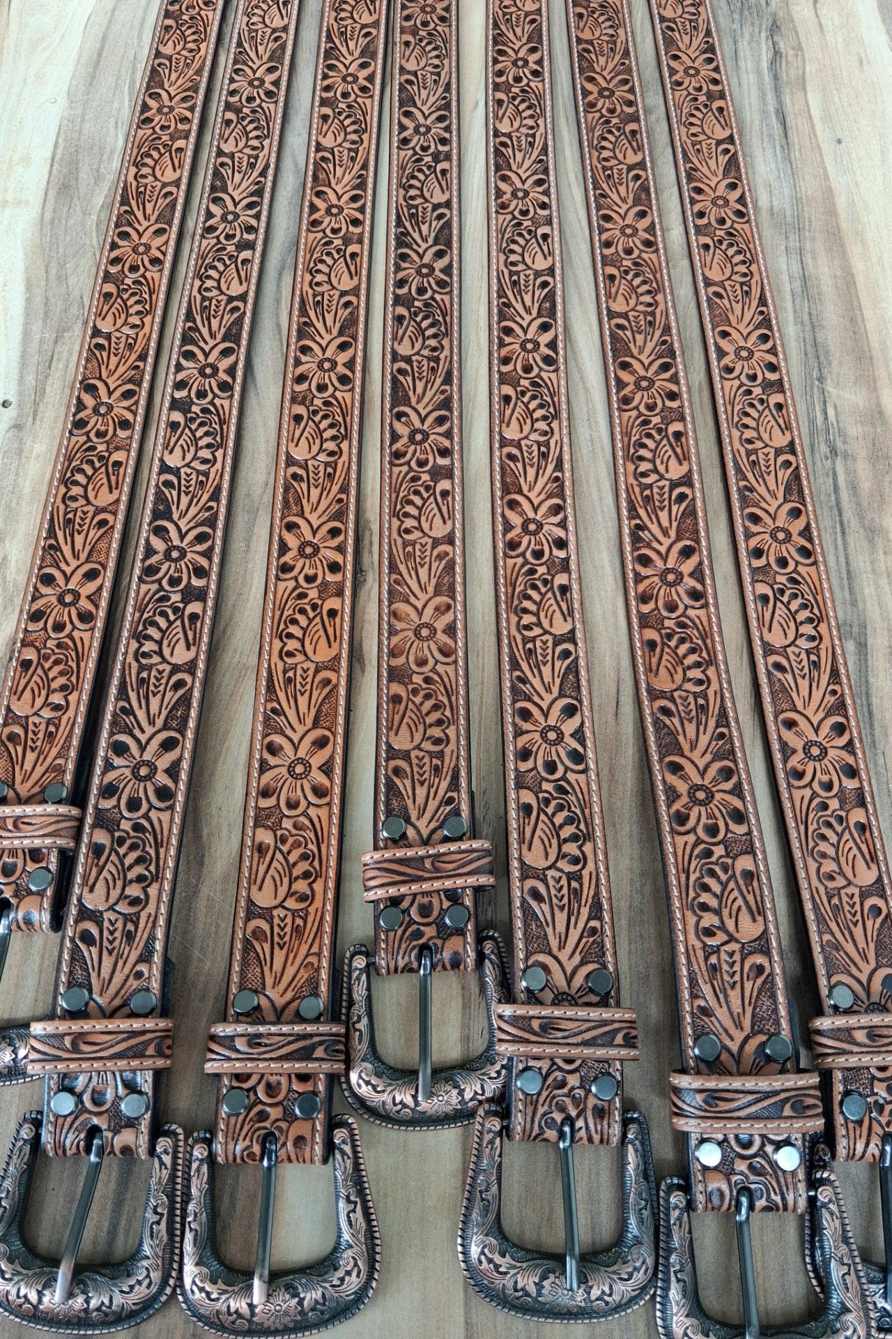 Belt Corrine (tooled leather western belt)