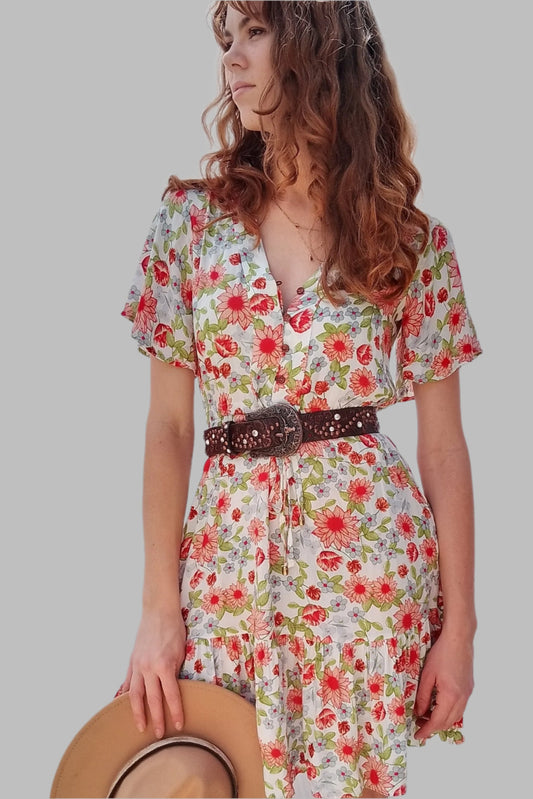 Signature Lilly dress (red floral)