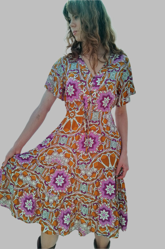 Signature Lilly dress yellow 3/4 length
