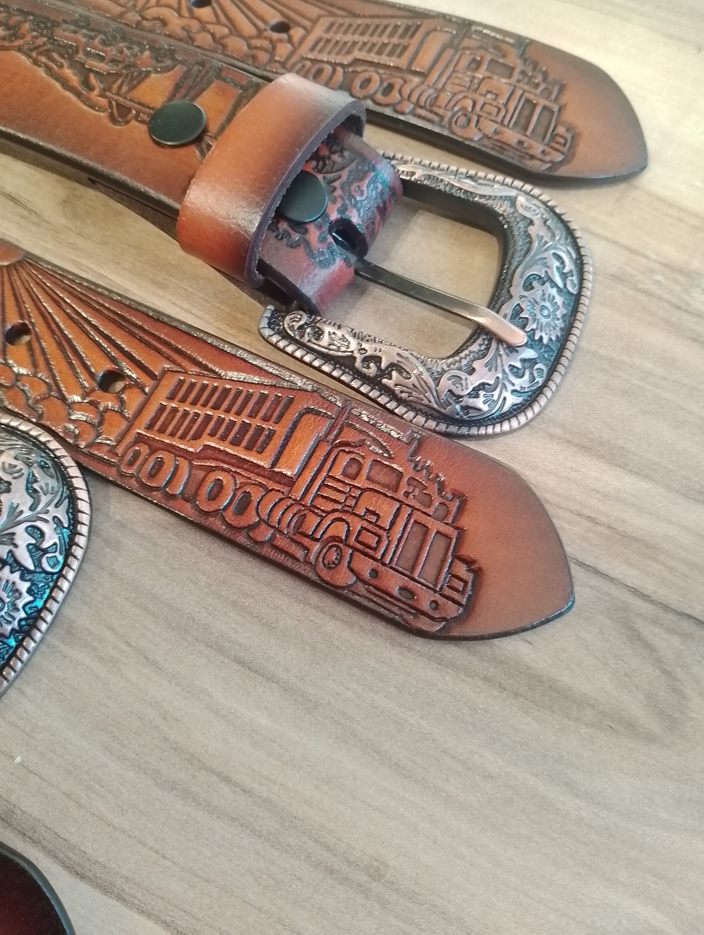 Belt Trucker (Tooled leather belt)