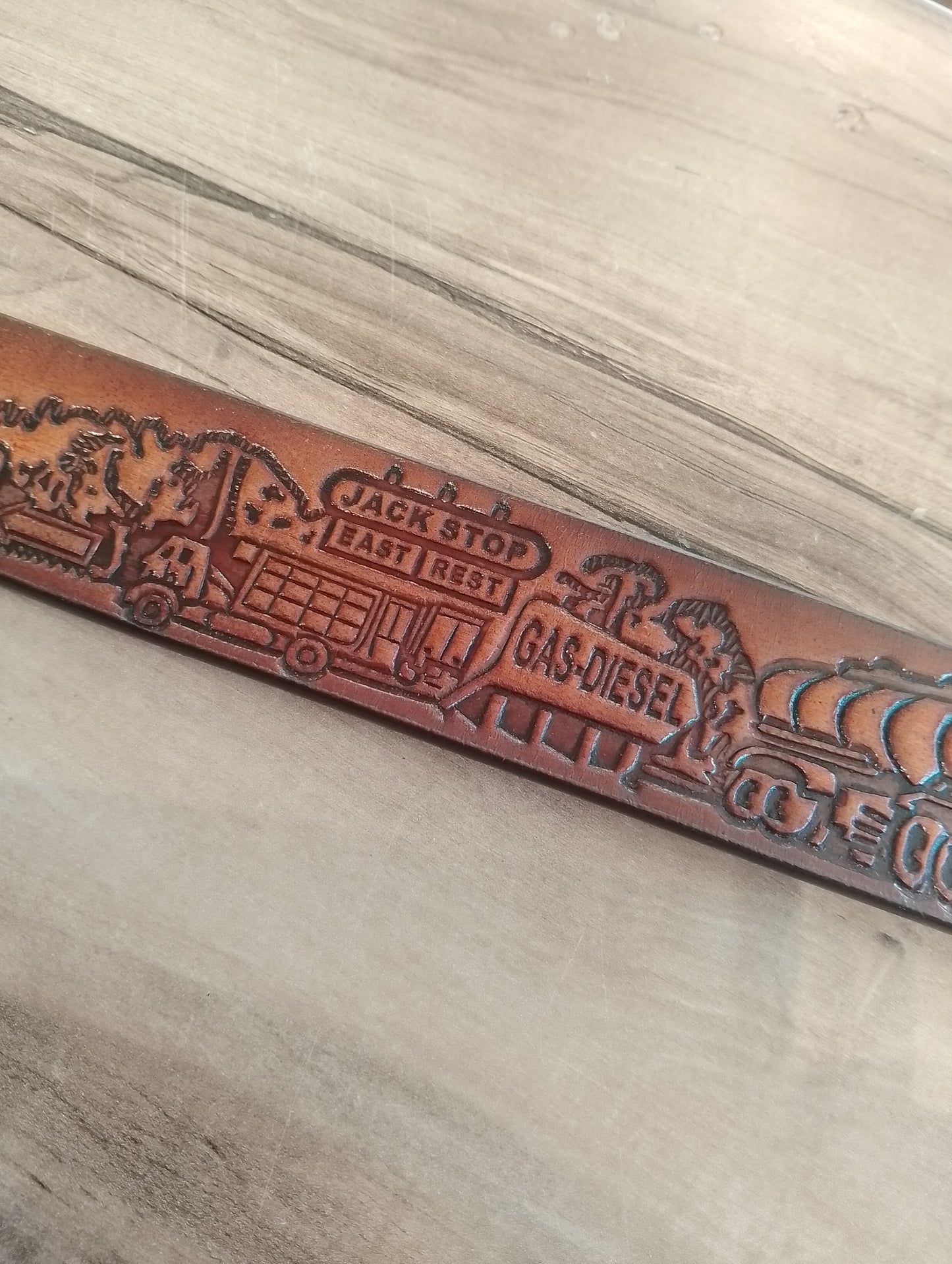 Belt Trucker (Tooled leather belt)