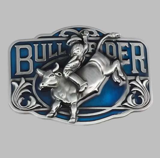 Buckle Bull rider blue