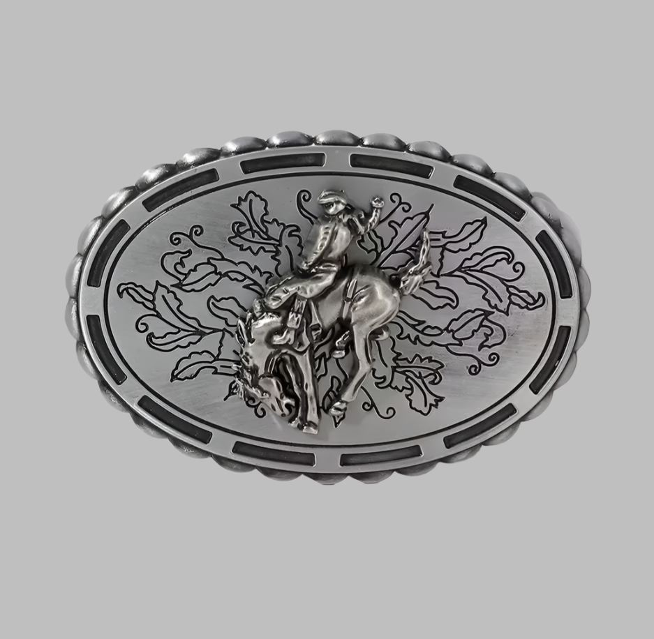 Buckle Rodeo Rider oval (silver)
