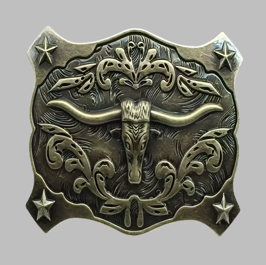 Buckle longhorn Texas star (brass colour)