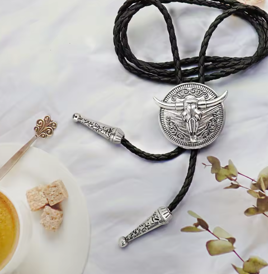 Tie Bolo long horn Scroll