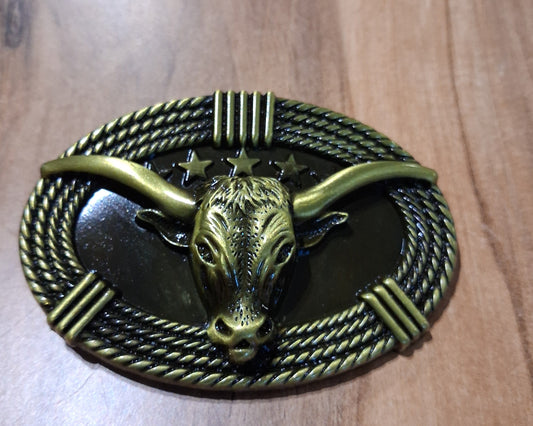 Buckle bullhorn and Texas stars