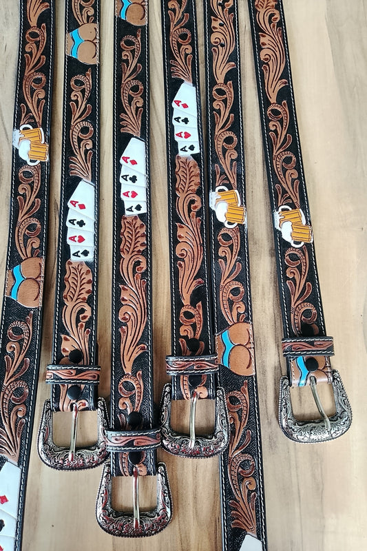 Belt Cards and beers (dark background)