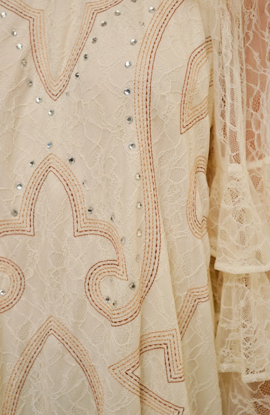 Cream Lace Mini layered dress