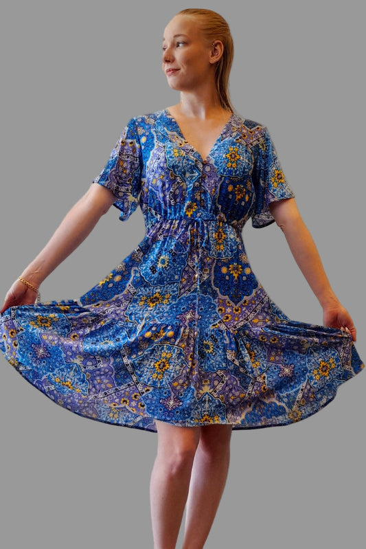 Signature Clove Pink dress vivid blue