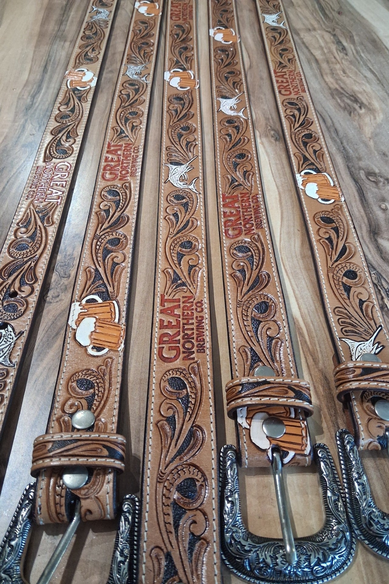 Belt Booze GN (Tooled leather western belt)