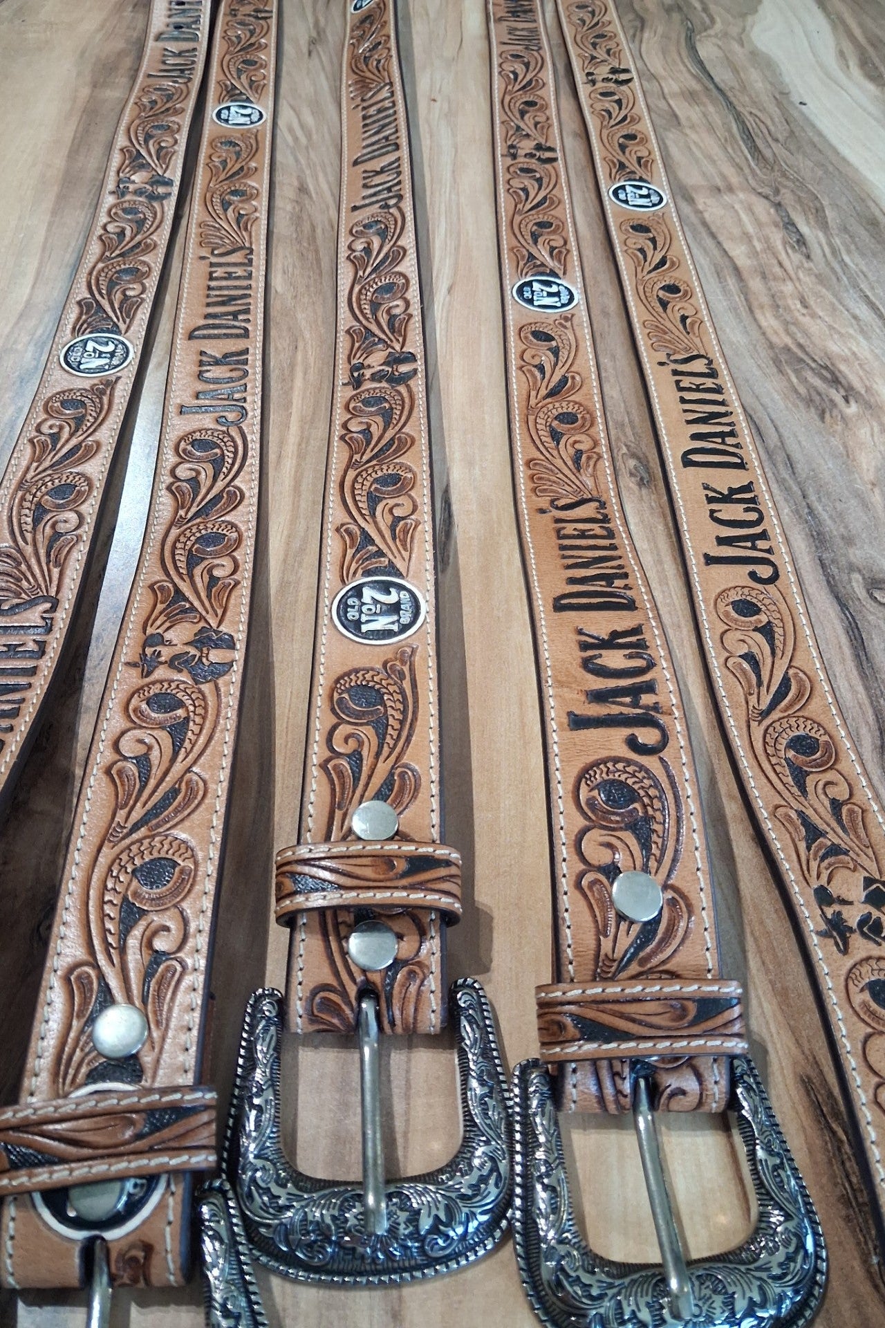 Drink Belt J (tooled leather western belt)