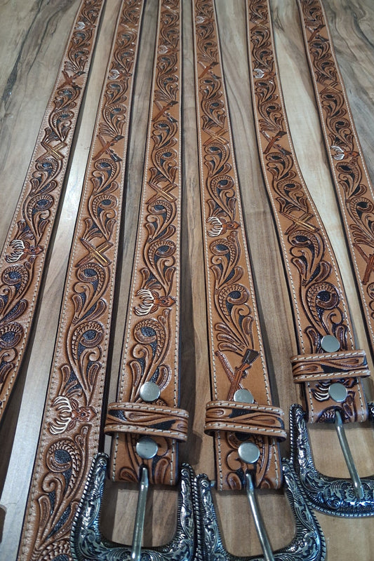 Hunting Belt (western tooled leather belt)