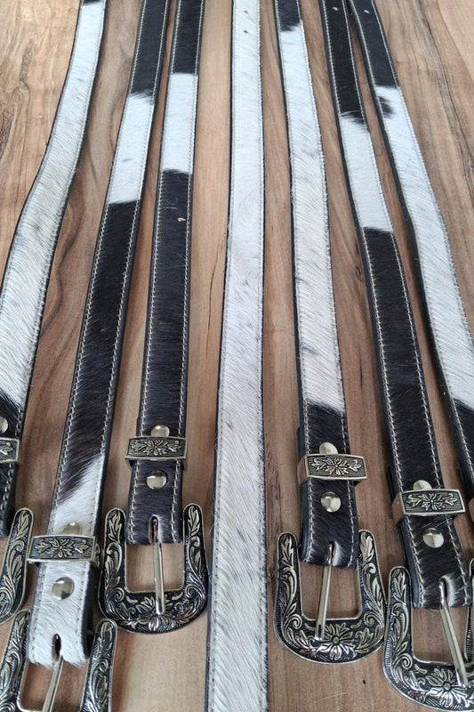 Belt cowhide leather junior (black)