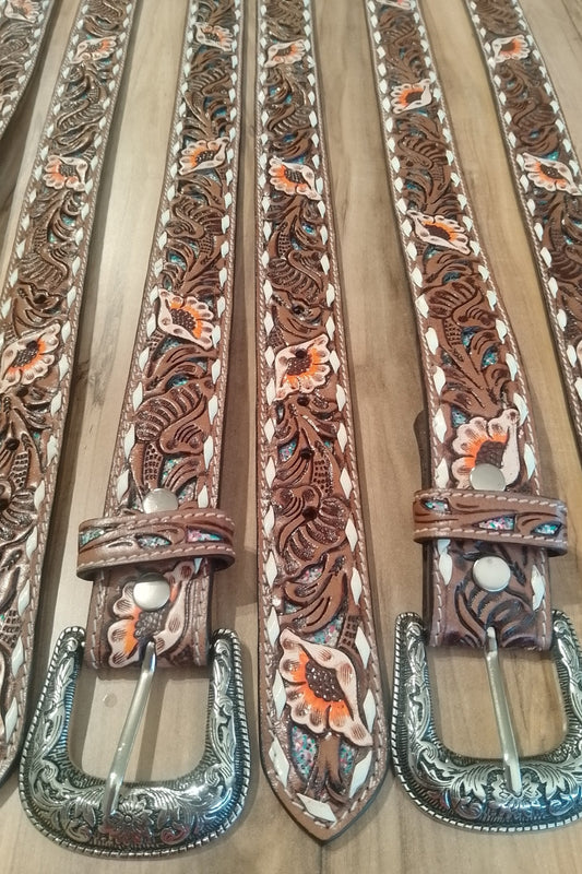 Belt Alabama (tooled leather Belt)