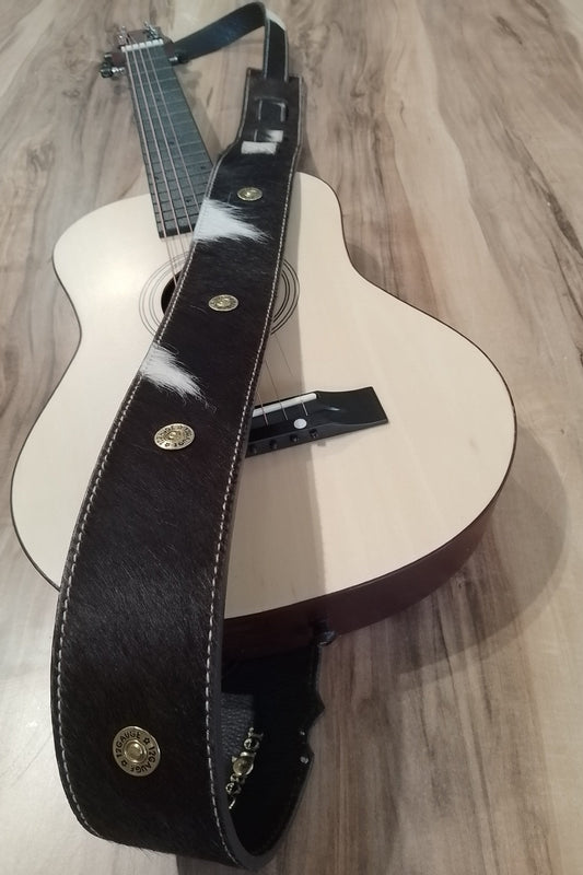 Guitar strap Cowhide and bullet shell feature
